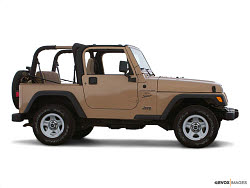 2000 Jeep Wrangler Sport, Side exterior profile, Beige